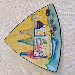 Funky Retro Triangle Cheese & Fruit Wine Party Tray Mary Jane Mitchell Design